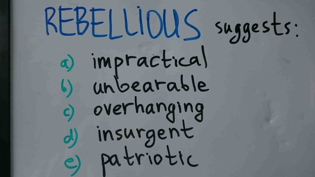 Упражнение 4. Значение слова rebellious