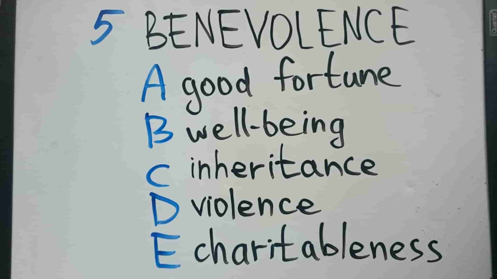 Упражнение 5. benevolence