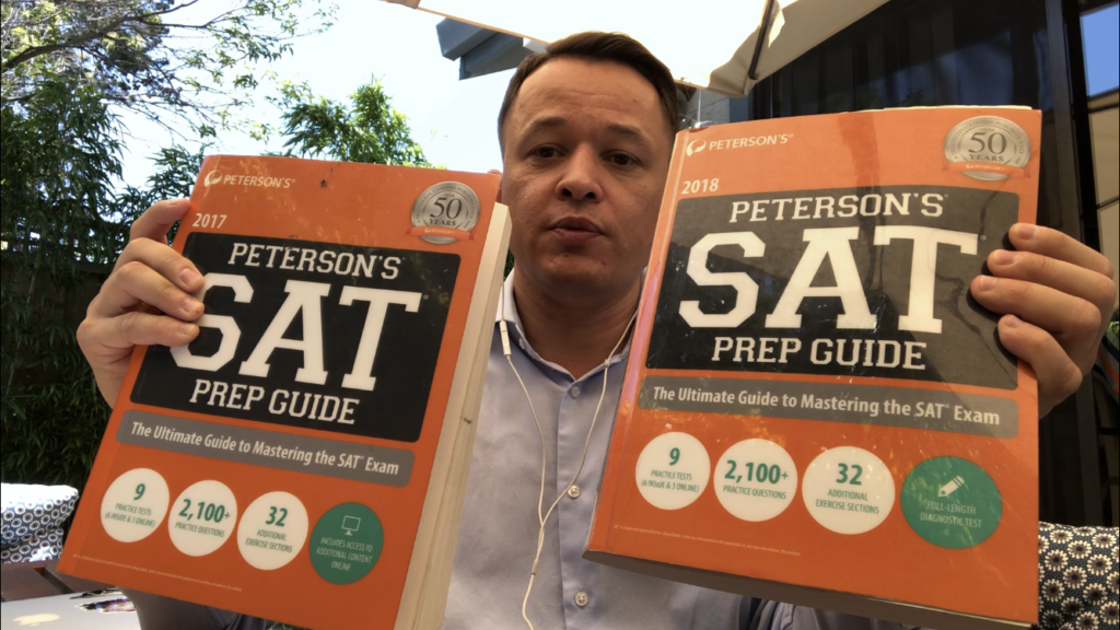 Сравнение учебников Руководство по подготовке к SAT 2017 и 2018 гг. издания Peterson's
