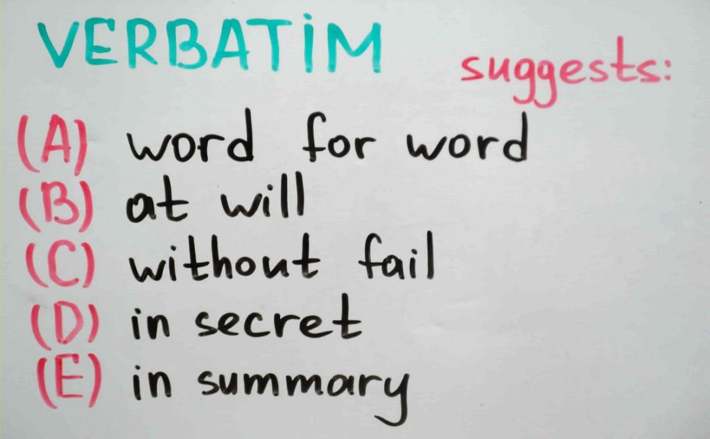 Упражнение 6. Verbatim meaning
